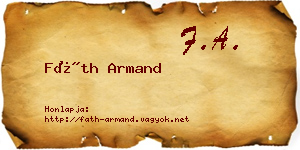 Fáth Armand névjegykártya